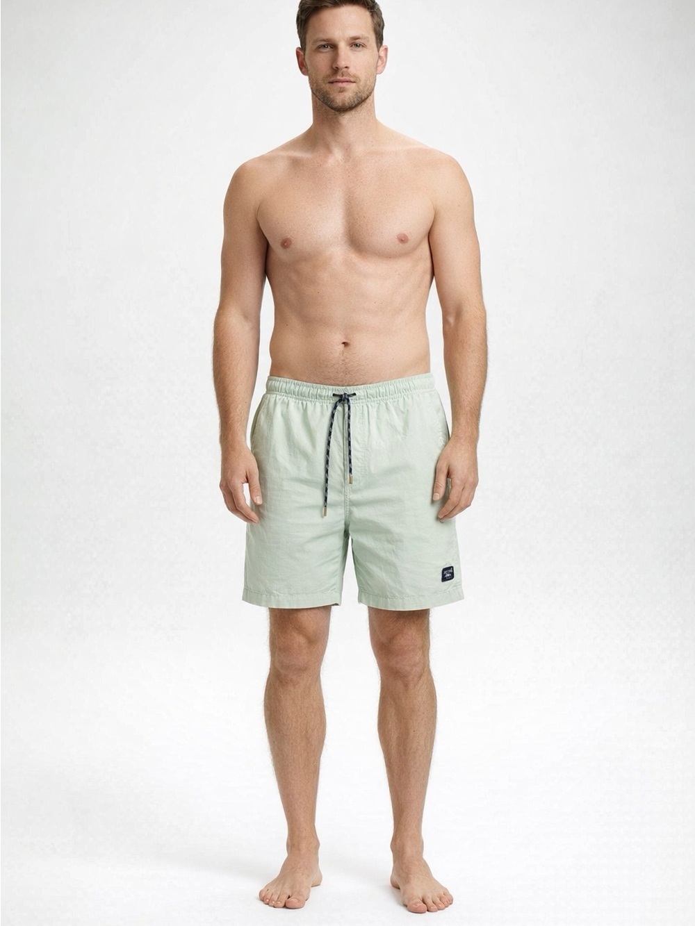 Spicy Tuna Men’s Swim Trunks Large Mint Green Drawstring Board Shorts